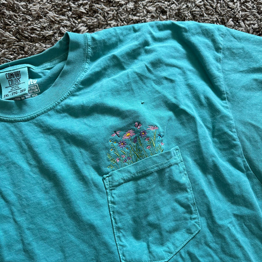 Floral Pocket Tee - Size 2XL - Flawed