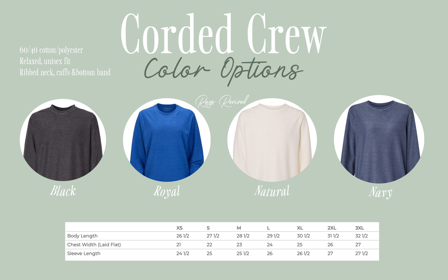 Embroidered Team Corded Crewneck