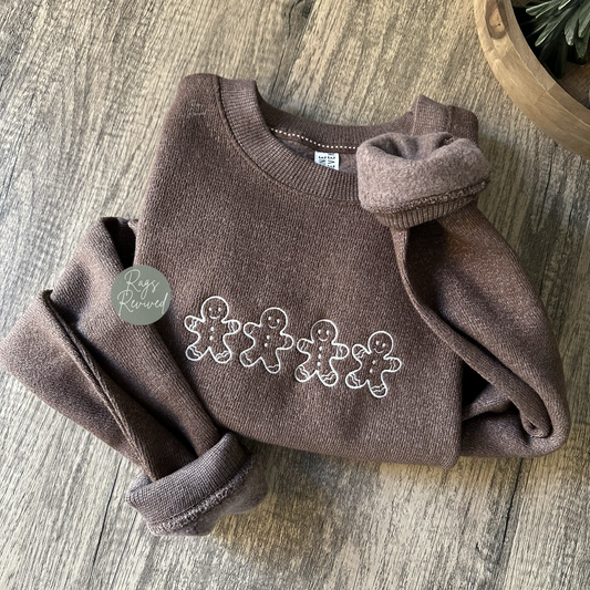 Embroidered Gingerbread Sweater