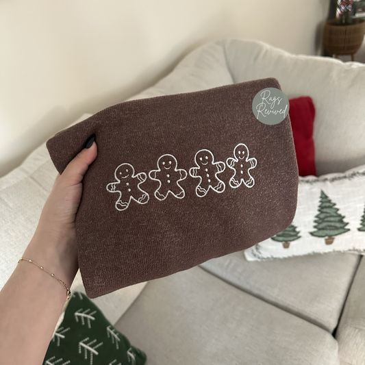 Embroidered Gingerbread Sweater