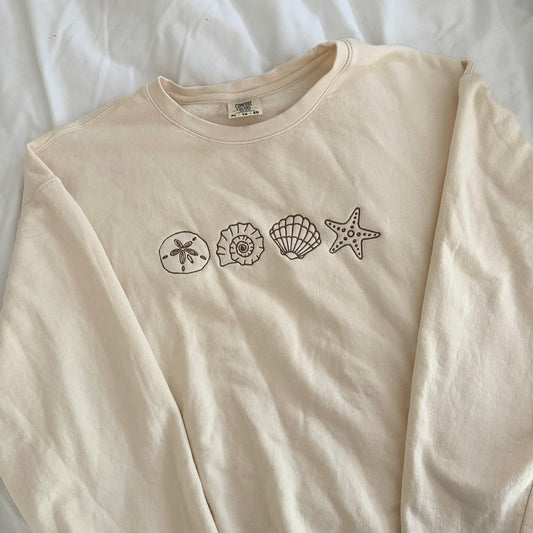 Embroidered Seashells Sweatshirt
