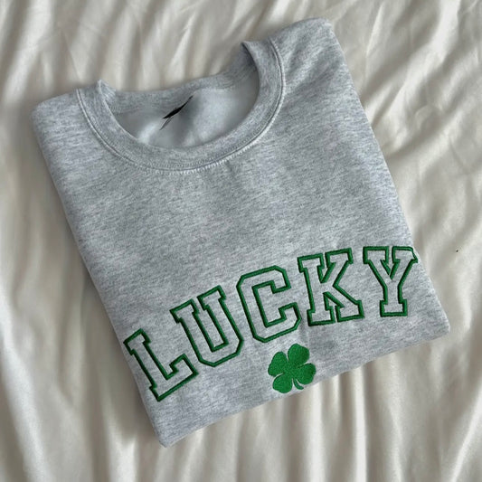 Lucky Embroidered Crewneck