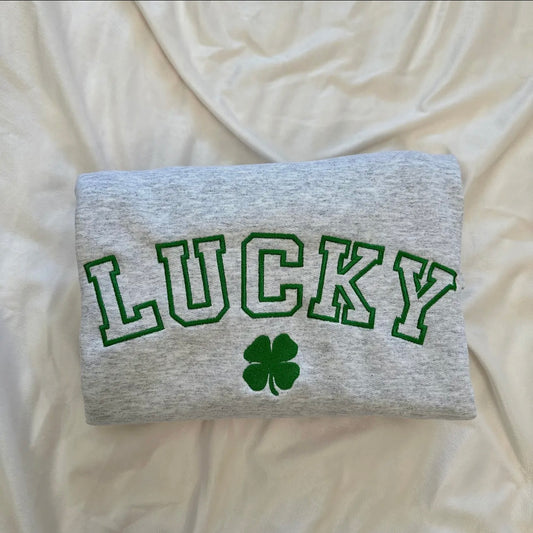 Lucky Embroidered Crewneck