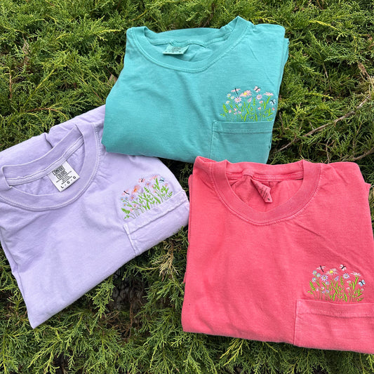 Flowers Pocket T-Shirt