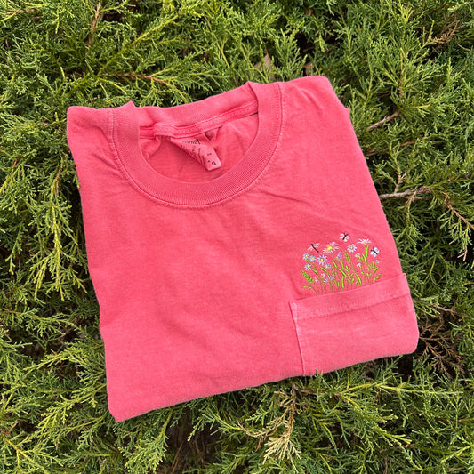 Flowers Pocket T-Shirt