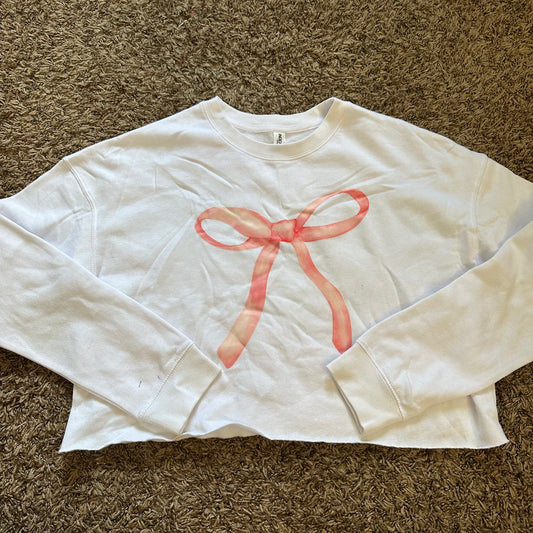 Cropped Bow Sweatshirt - Size M - No Flaws