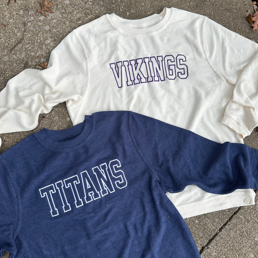 Embroidered Team Corded Crewneck