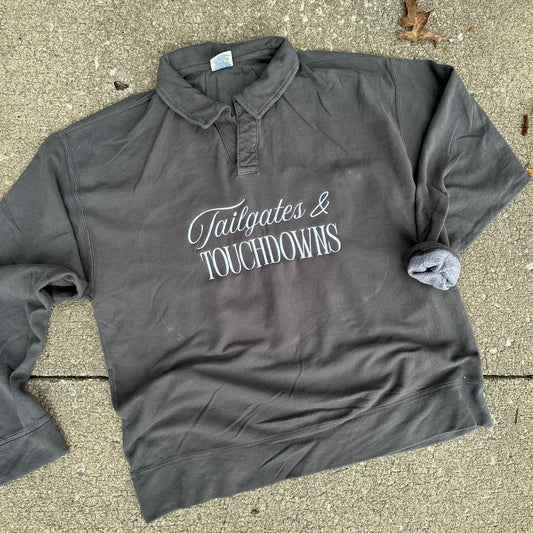 Tailgates & Touchdowns Collared Polo Sweatshirt