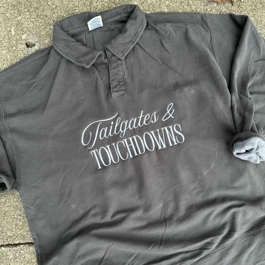 Tailgates & Touchdowns Collared Polo Sweatshirt