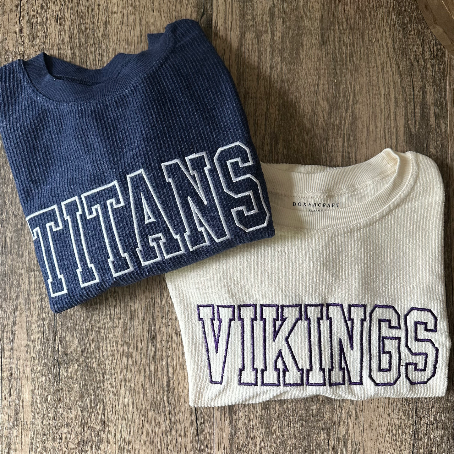 Embroidered Team Corded Crewneck