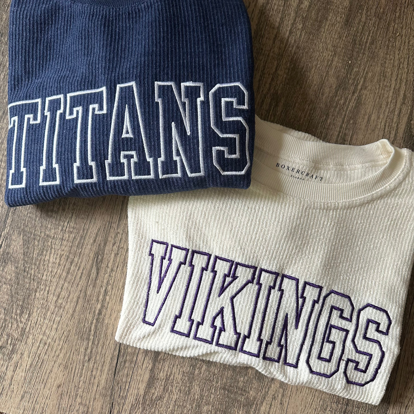 Embroidered Team Corded Crewneck