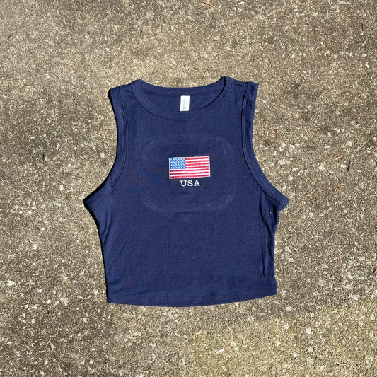 USA Crop Tank Top