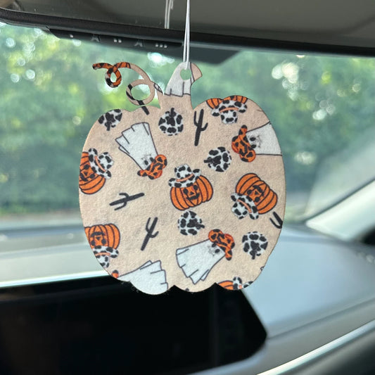 Western Pumpkin Car Air Freshener