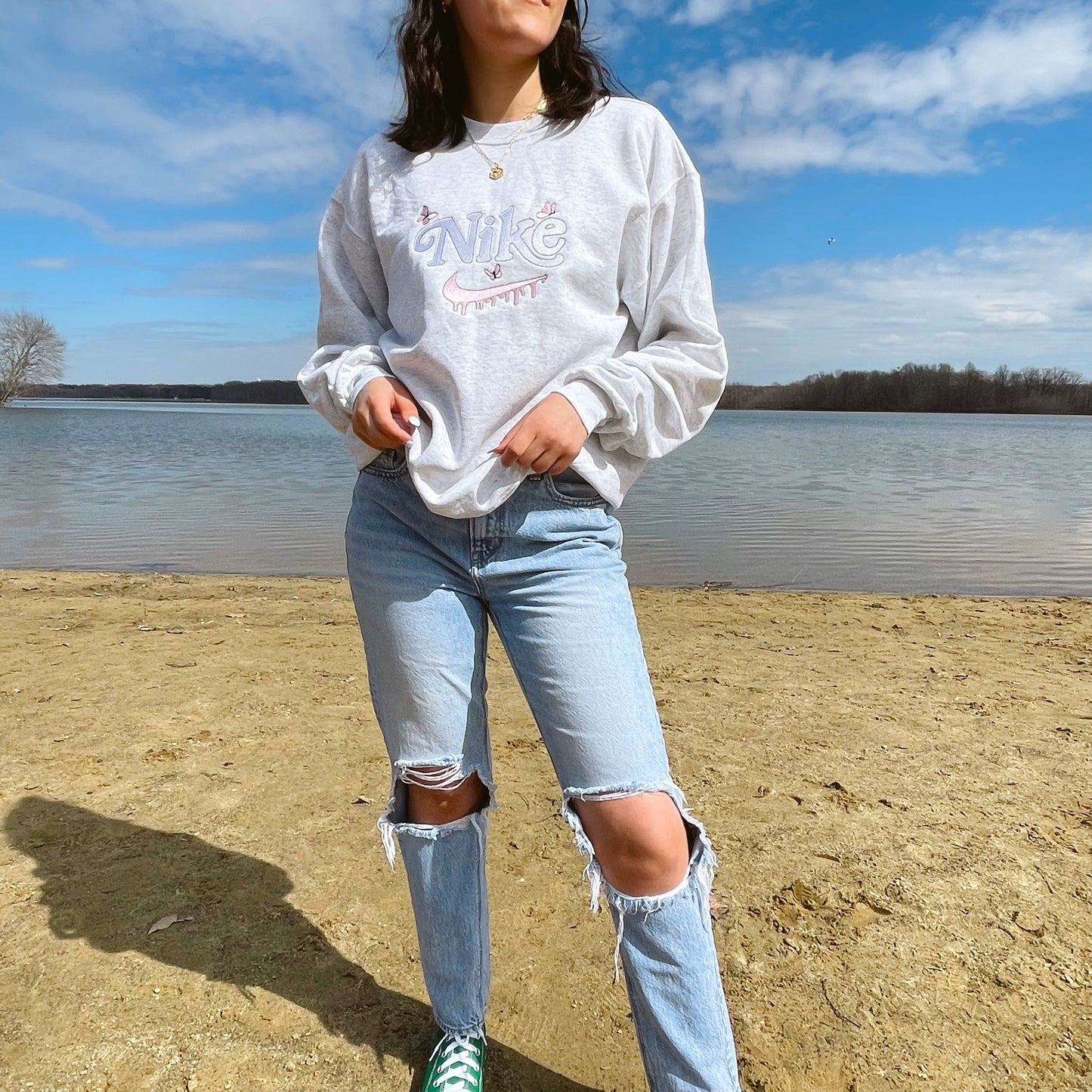 Butterfly Drip Crewneck