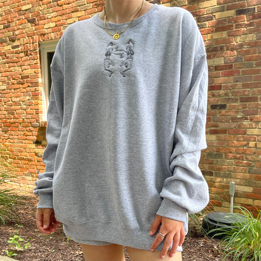 Embroidered Skeletons Crewneck