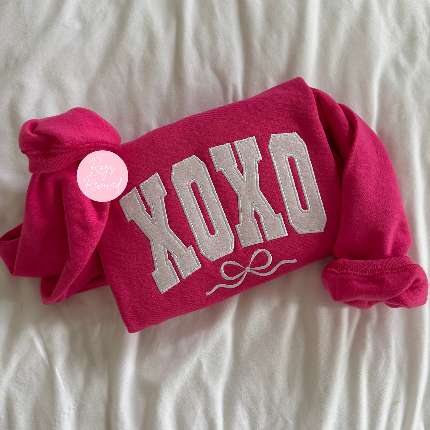 XOXO Glitter Appliqué Sweatshirt