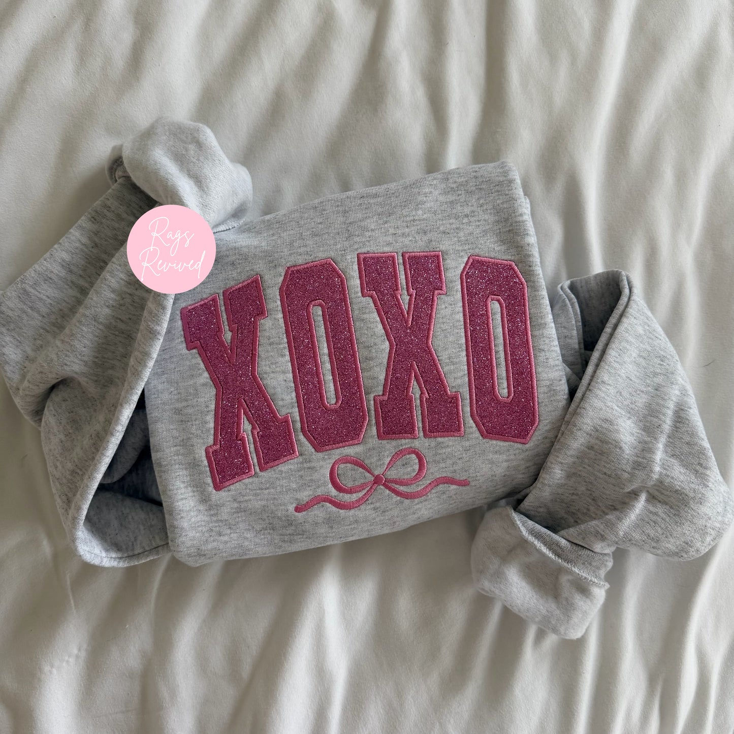 XOXO Glitter Appliqué Sweatshirt