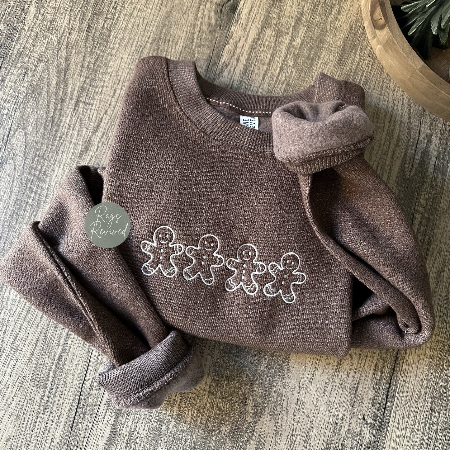 Embroidered Gingerbread Sweater