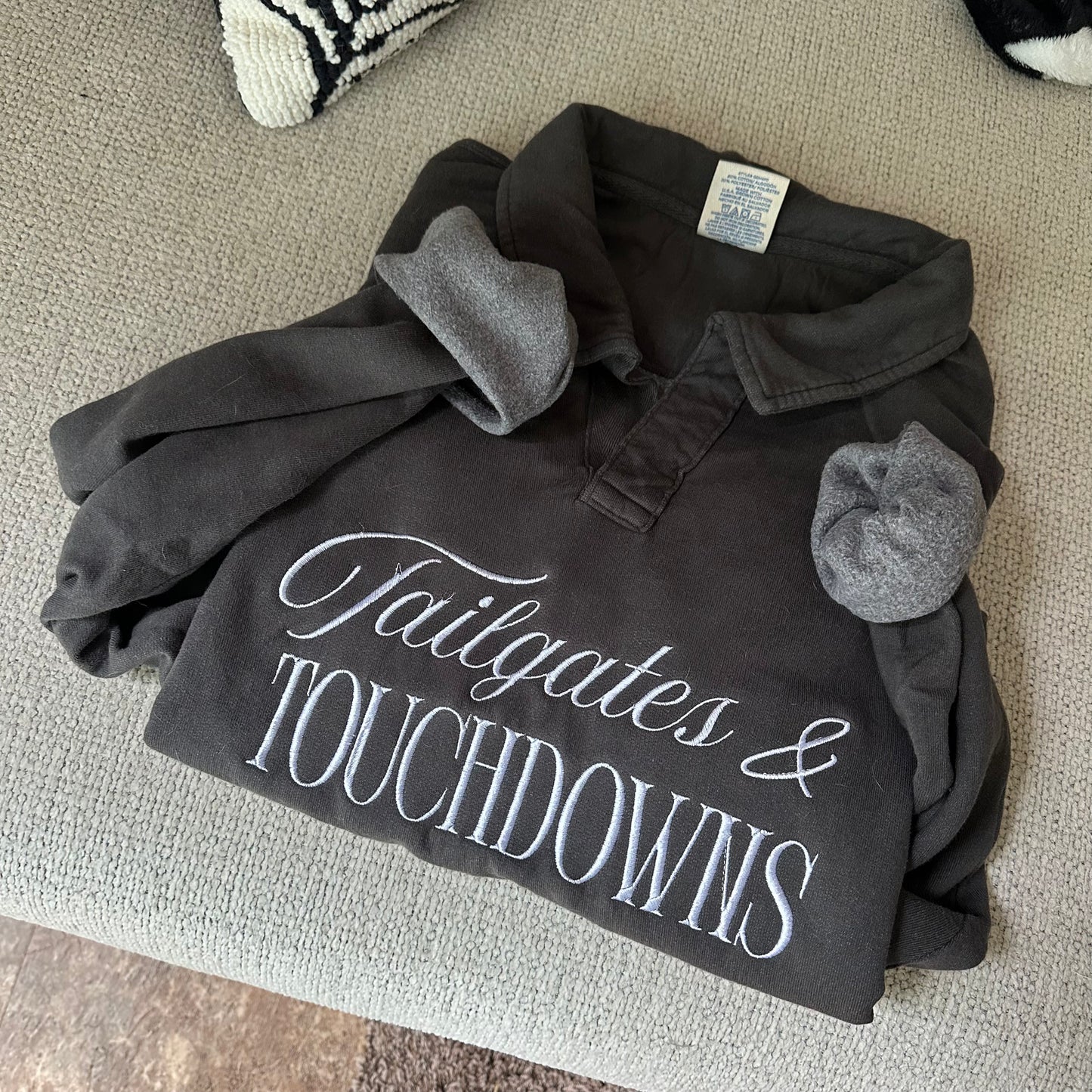 Tailgates & Touchdowns Collared Polo Sweatshirt