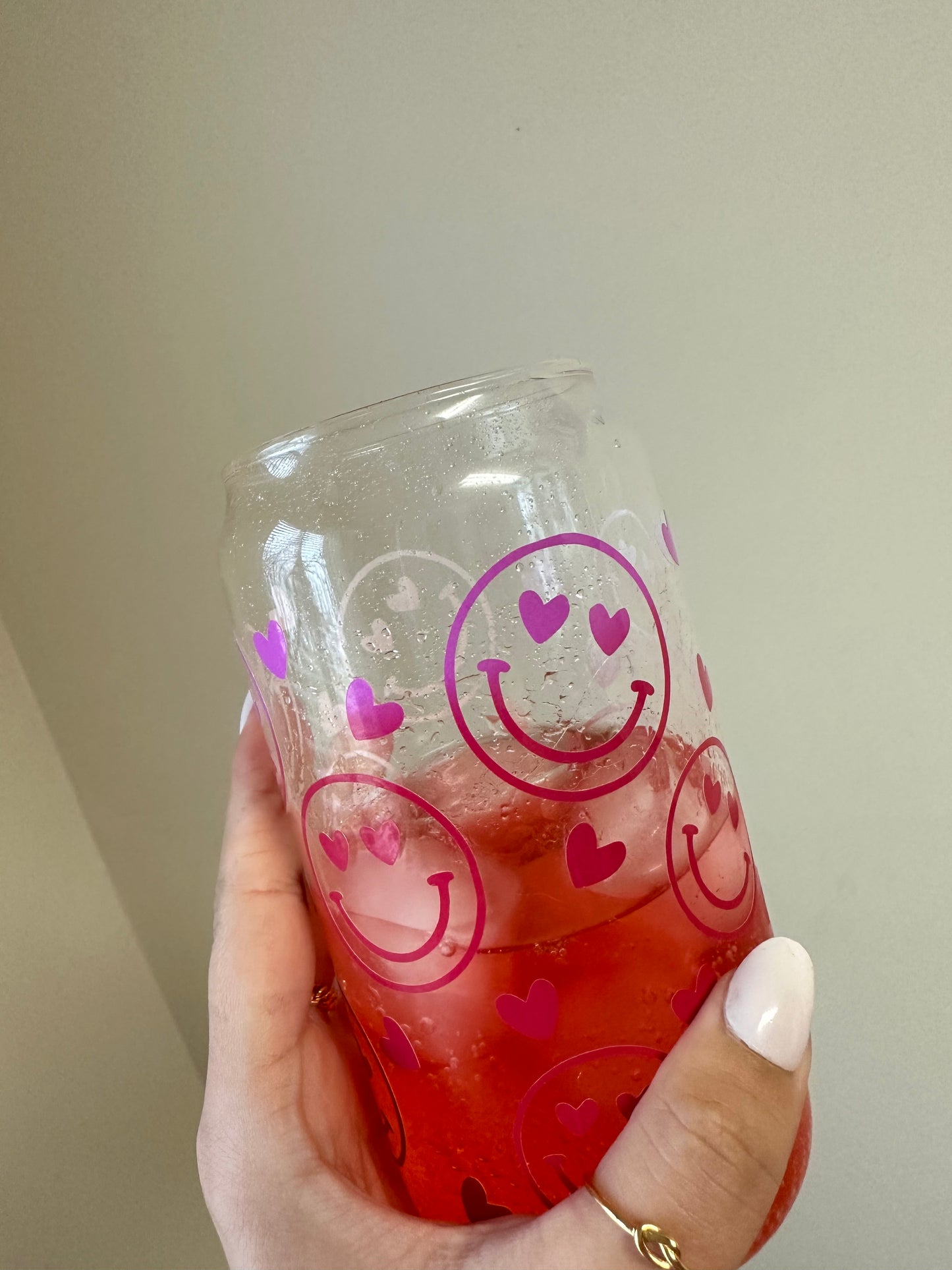 Color Changing Heart Glass Can Cup